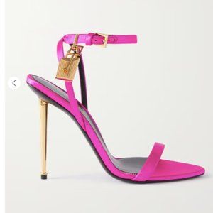 TOM FORD Fuschia Pink Padlock Satin Sandals